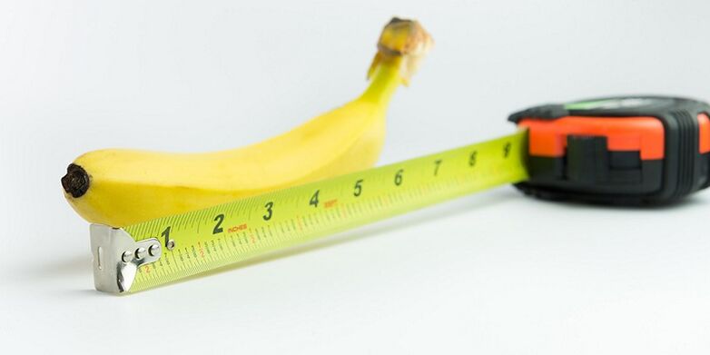 mesure du pénis après chirurgie sur l'exemple d'une banane